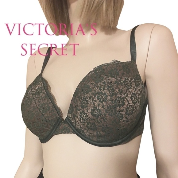 Victoria's Secret Dream Angels Bra Padded Push Up Lace Rhinestones Underwired - Picture 6 of 11